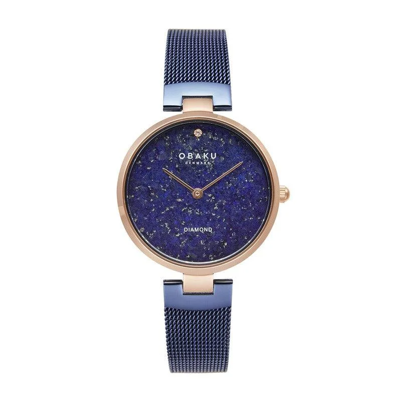 Obaku Mineral Ocean - Blue Dial Stainless Steel Ladies Watch V256LHVLML-DLPD