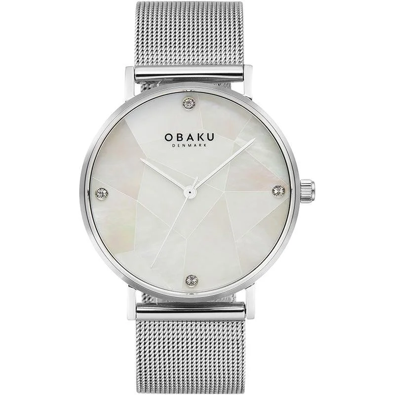 Obaku Mosaik Steel White 37mm Watch - V268LXCWMC