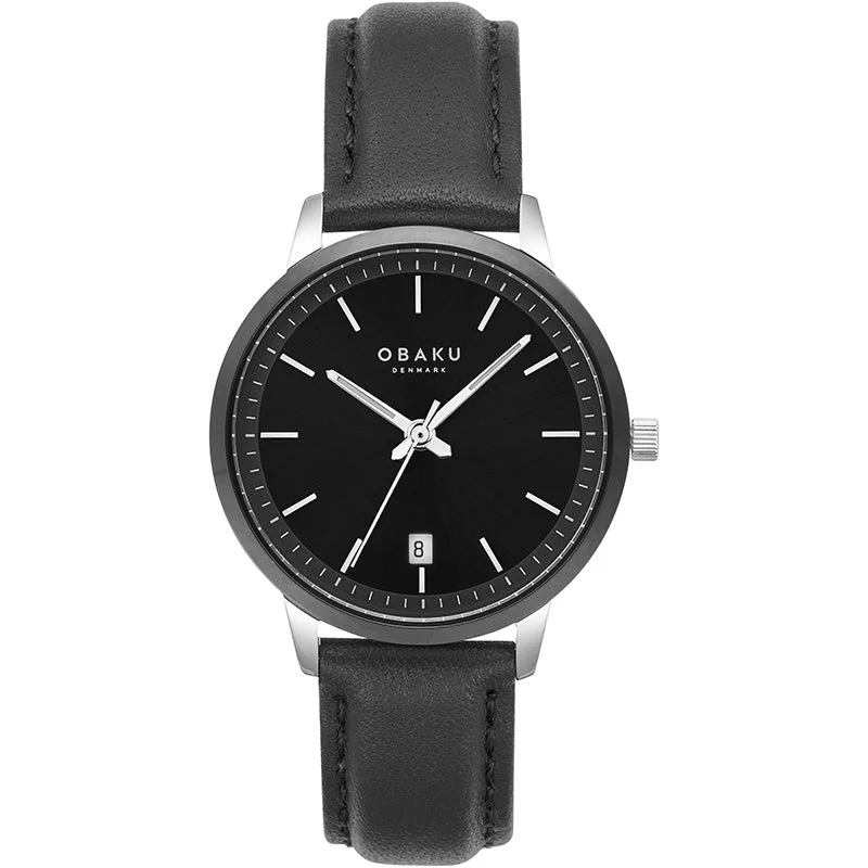 Obaku Salvie Lille Jet Steel 34mm Watch - V270LDABRB