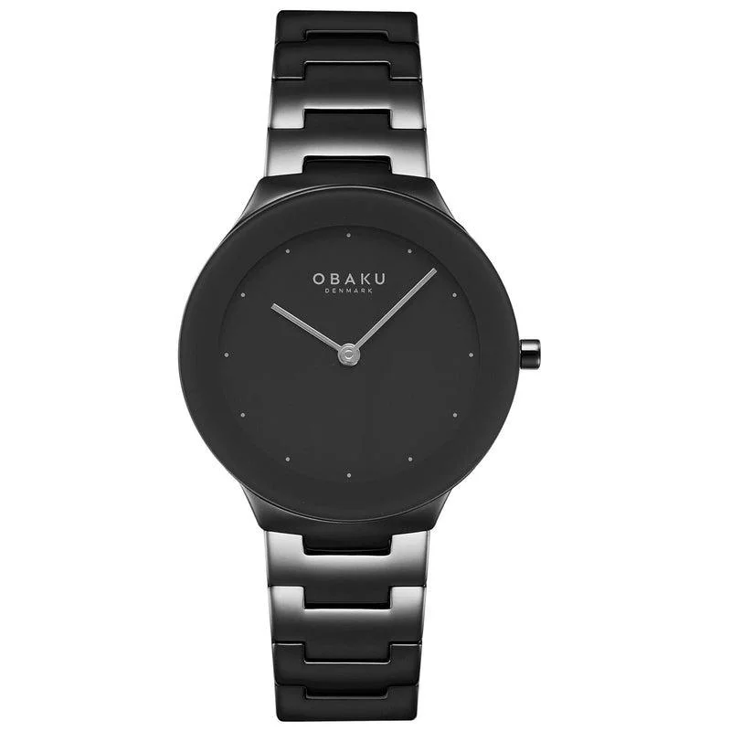 Obaku Spejl Lille Dark Black 42mm Watch - V290LXBBSB