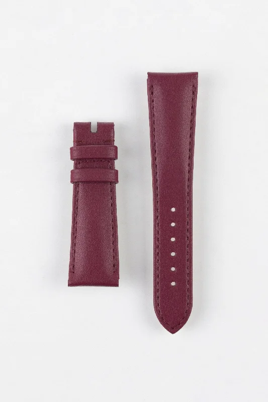 OMEGA Vegan Faux-Leather Watch Strap with Cork Lining in BURGUNDY