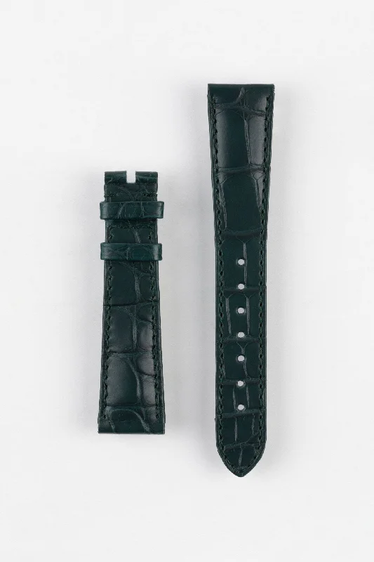 OMEGA Z016848 Genuine Alligator Low Profile 19mm Strap - GREEN