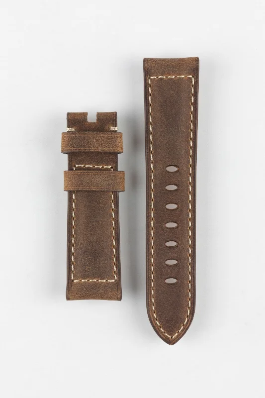 Padded Crazy Horse Watch Strap in BROWN