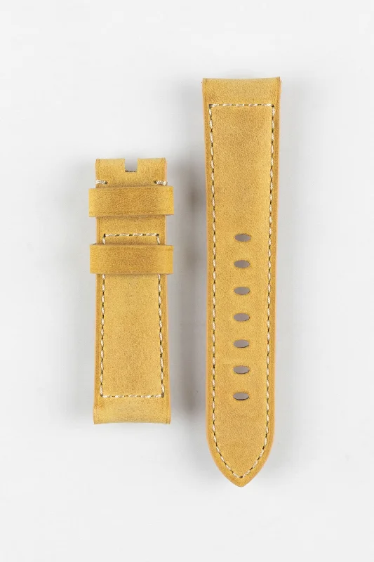 Padded Crazy Horse Watch Strap in TAN