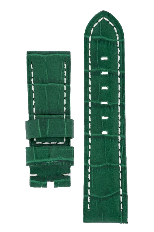 Panerai-Style Alligator-Embossed Watch Strap in GREEN