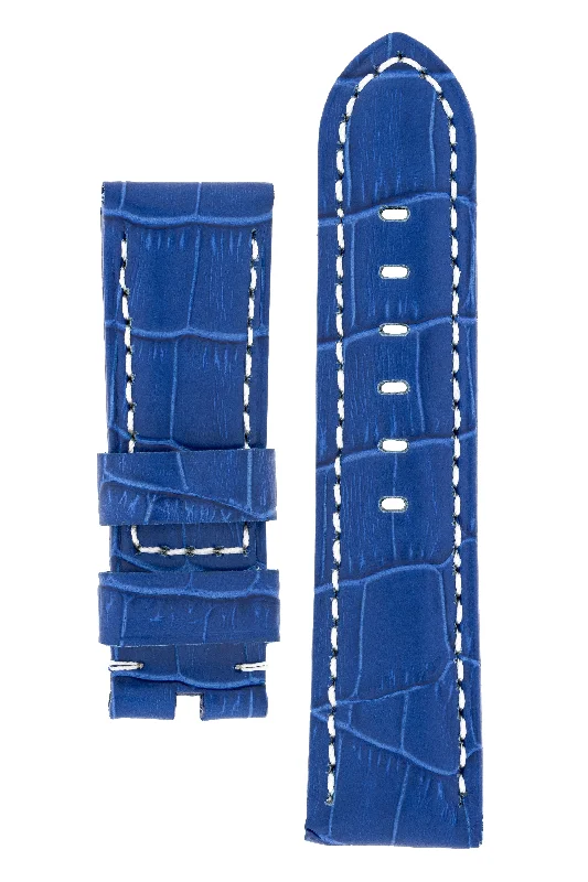 Panerai-Style Alligator-Embossed Watch Strap in ROYAL BLUE