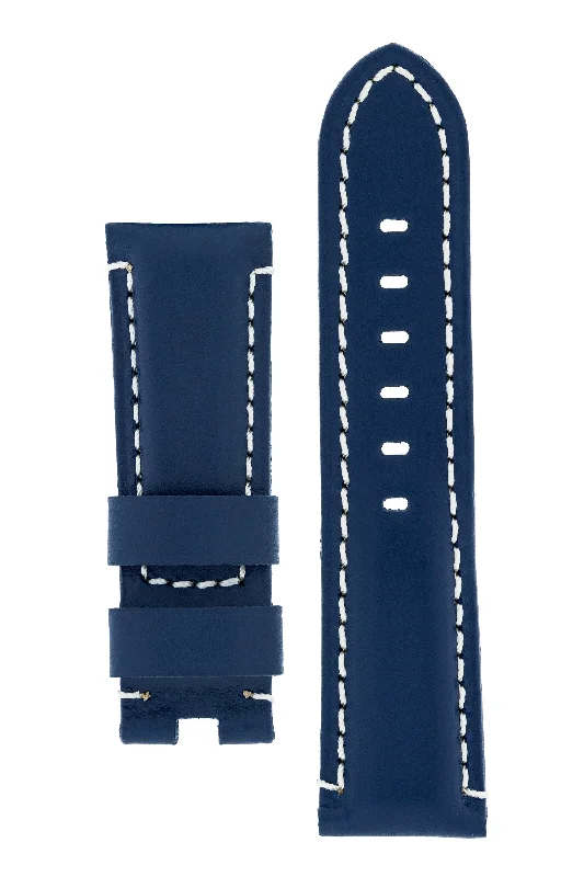 Panerai-Style Calf Leather Deployment Watch Strap in BLUE