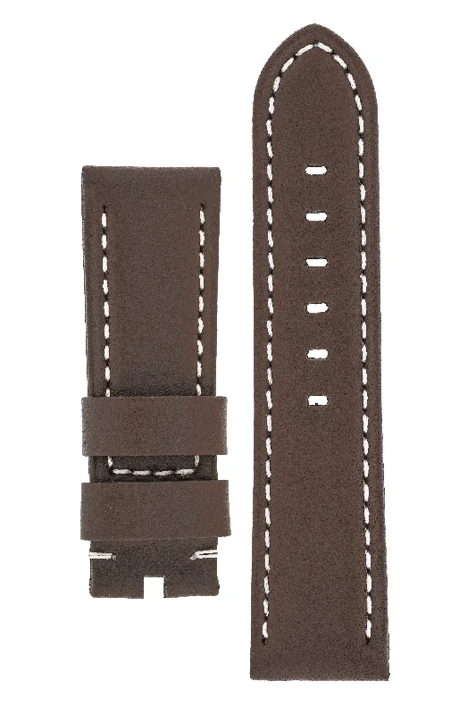 Panerai-Style Calf Leather Watch Strap in CHOCOLATE BROWN