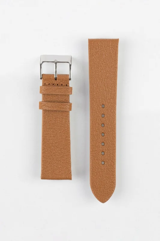 Pebro BILLY Genuine Goatskin Leather Watch Strap in MID BROWN