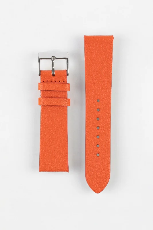 Pebro BILLY Genuine Goatskin Leather Watch Strap in ORANGE