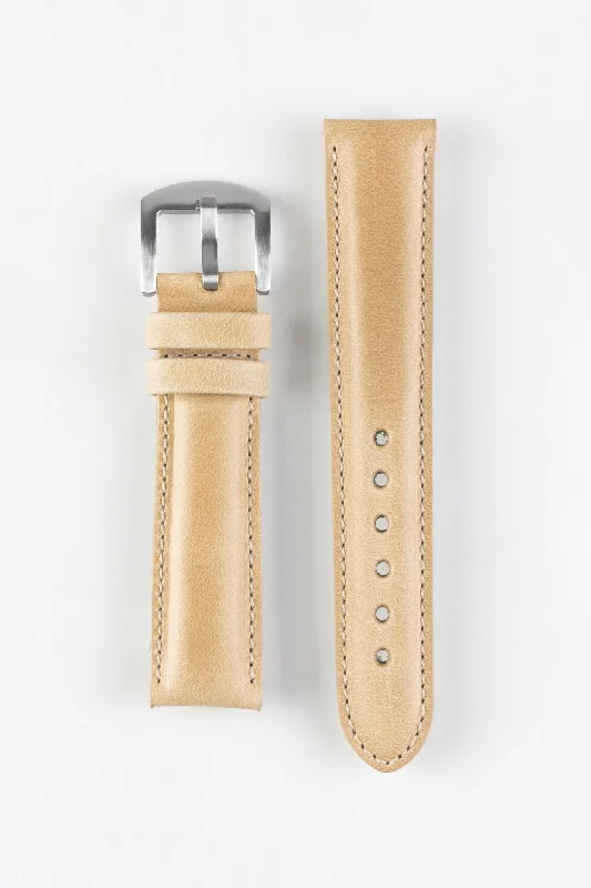 Pebro CADW Padded Vintage Leather Watch Strap in SAND