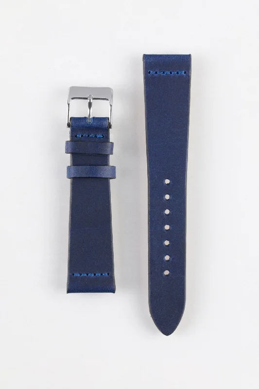 Pebro OILED ARTISAN Leather Watch Strap in BLUE