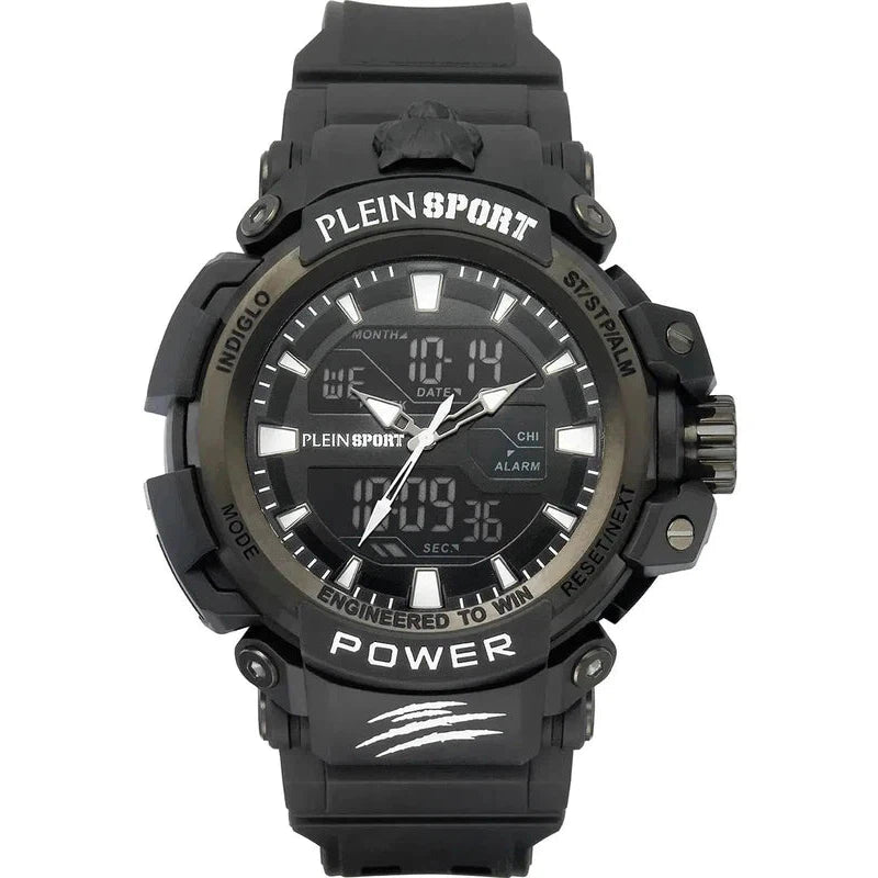 Plein Sport Combat  Black Analog-Digital Watch 50mm