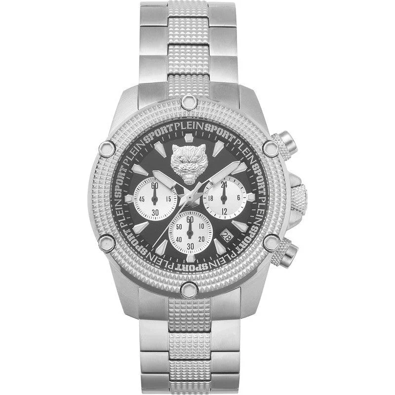 Plein Sport Hurricane Silver Chronograph Watch 44mm