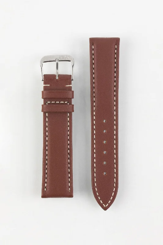 RIOS1931 DEEP SEA Hydrophobic Leather Watch Strap in MAHOGANY