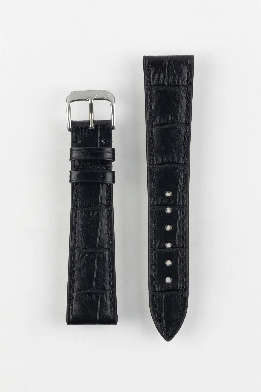 RIOS1931 ORLANDO Alligator-Embossed Leather Watch Strap in BLACK