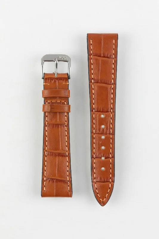 RIOS1931 ORLANDO Alligator-Embossed Leather Watch Strap in COGNAC