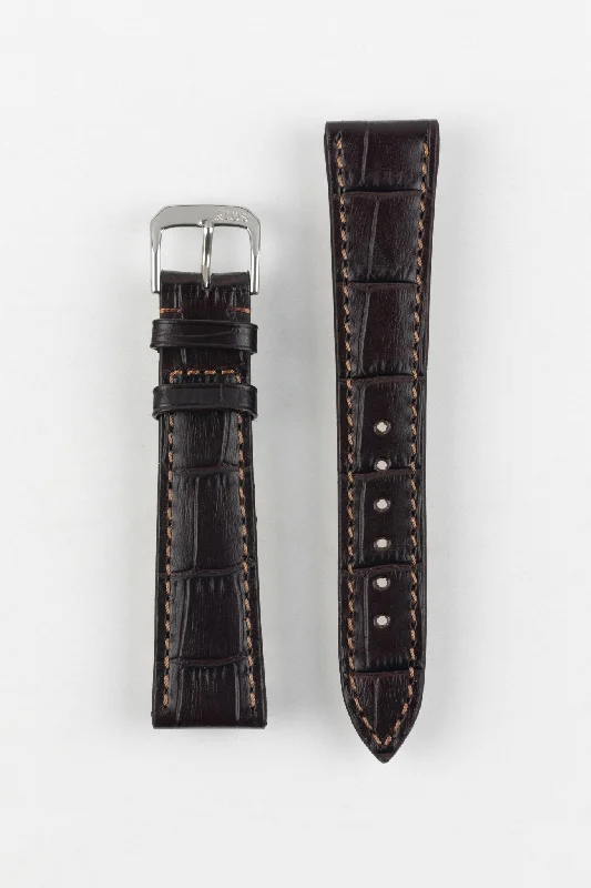 RIOS1931 ORLANDO Alligator-Embossed Leather Watch Strap in MOCHA