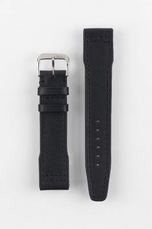 RIOS1931 SCIROCCO Genuine Calfskin Leather Watch Strap in Black