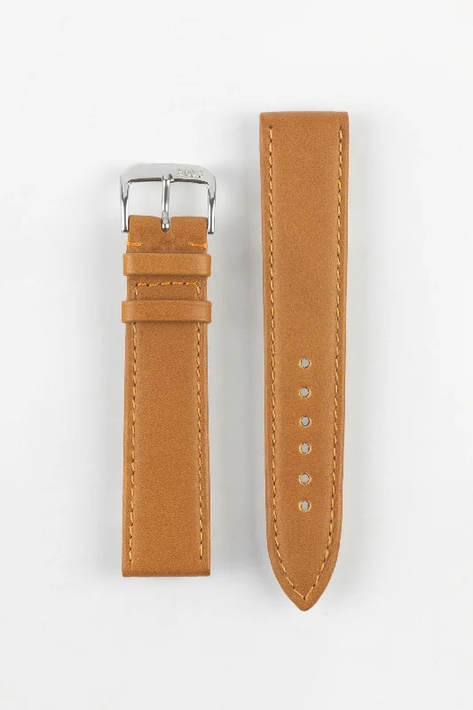 RIOS1931 TOSCANA Square-Padded Calfskin Leather Watch Strap in HONEY