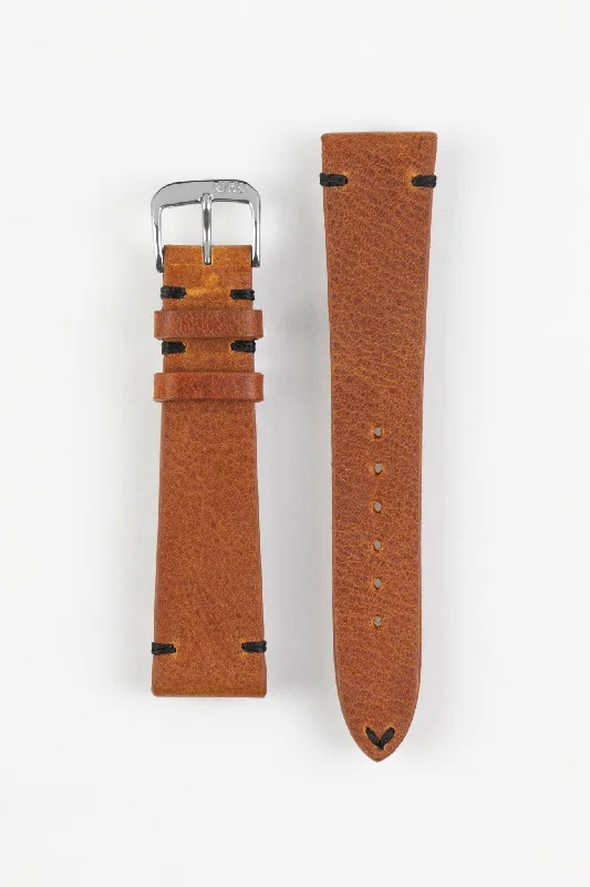 RIOS1931 WALKER Genuine Vintage Leather Watch Strap in COGNAC