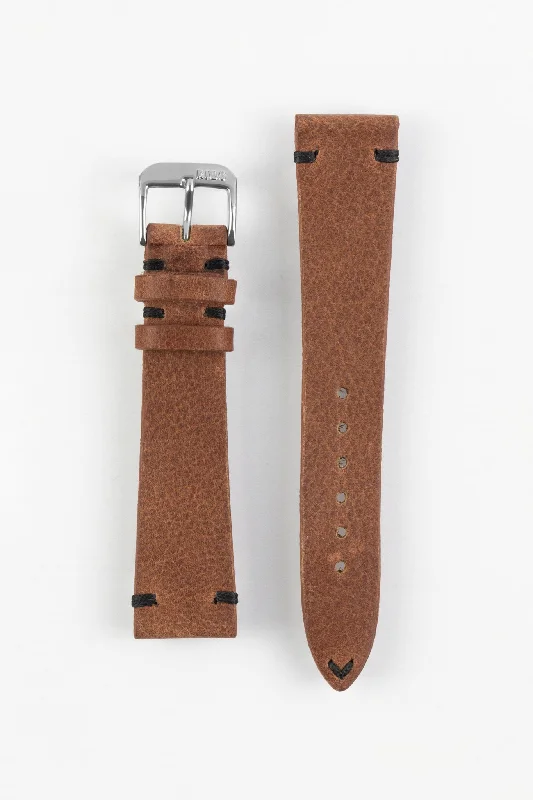 RIOS1931 WALKER Genuine Vintage Leather Watch Strap in MAHOGANY