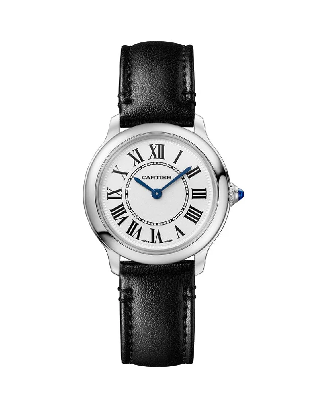 RONDE MUST DE CARTIER, 29MM, QUARTZ, STAINLESS STEEL, LEATHER