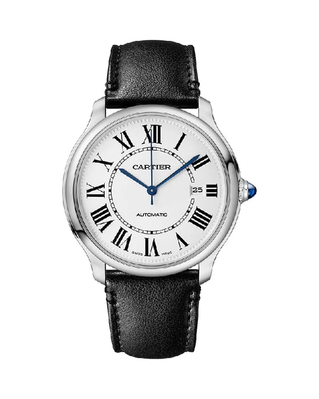 RONDE MUST DE CARTIER, 40MM, AUTOMATIC, STAINLESS STEEL, LEATHER