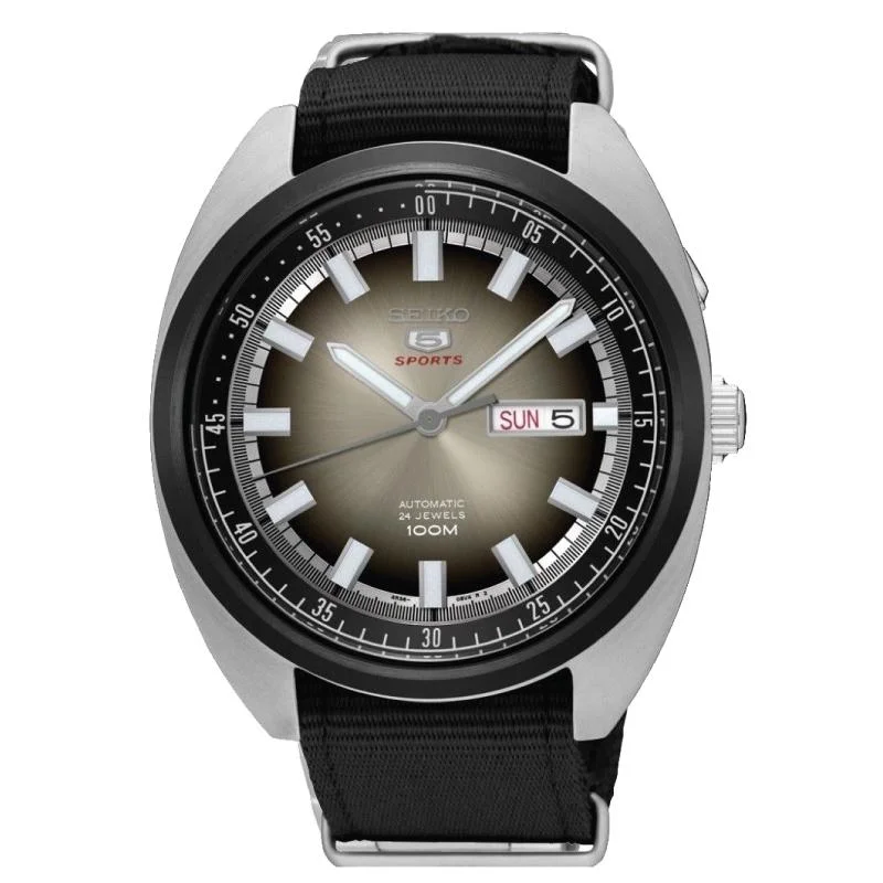 Seiko 5 Sports Automatic Black Nylon Strap Watch SRPB23K1