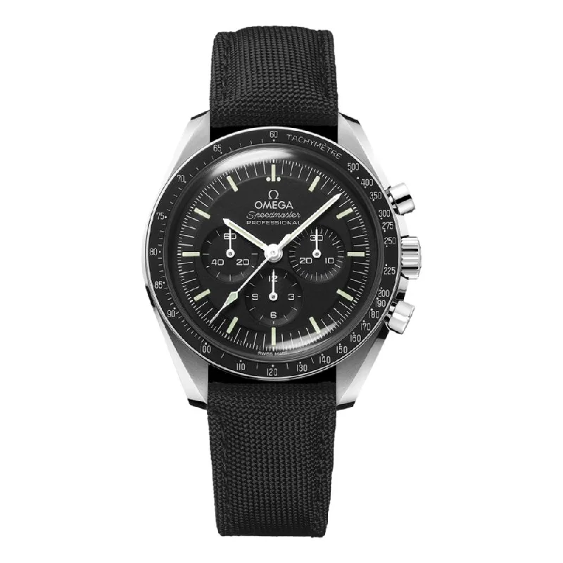 Speedmaster Moonwatch Professional Co‑Axial Master Chronometer Hesalite 42mm - Black on Fabric Strap