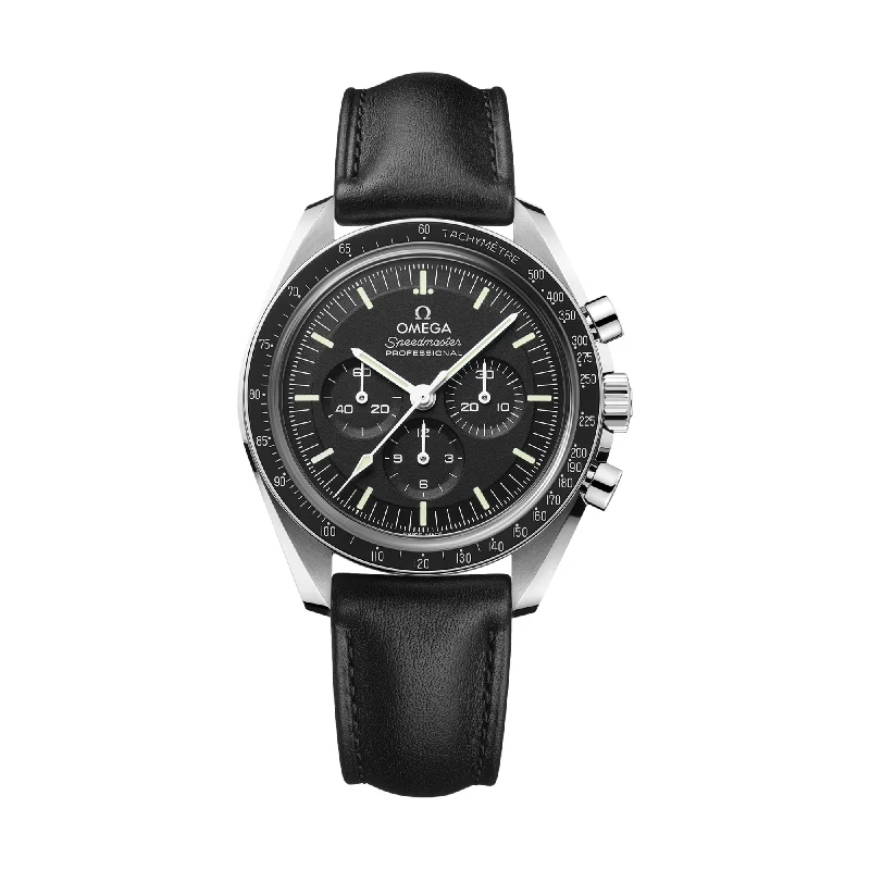 Speedmaster Moonwatch Professional Co‑Axial Master Chronometer 42mm - Black on Leather Strap