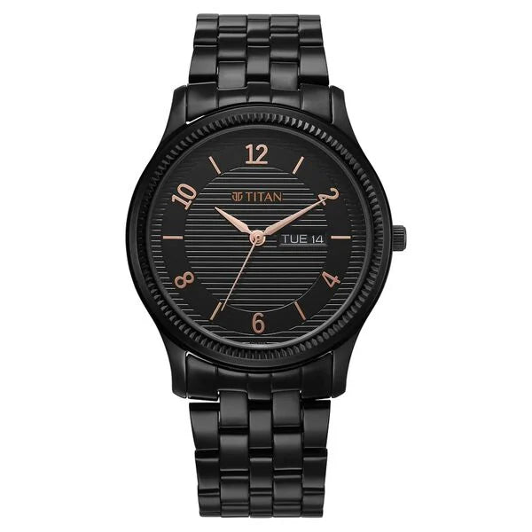 Titan Karishma Black Dial Watch for Men 1824nm01