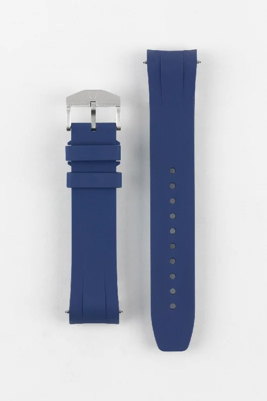 VANGUARD Integrated Rubber Watch Strap for Omega Speedmaster/ Moonswatch in BLUE