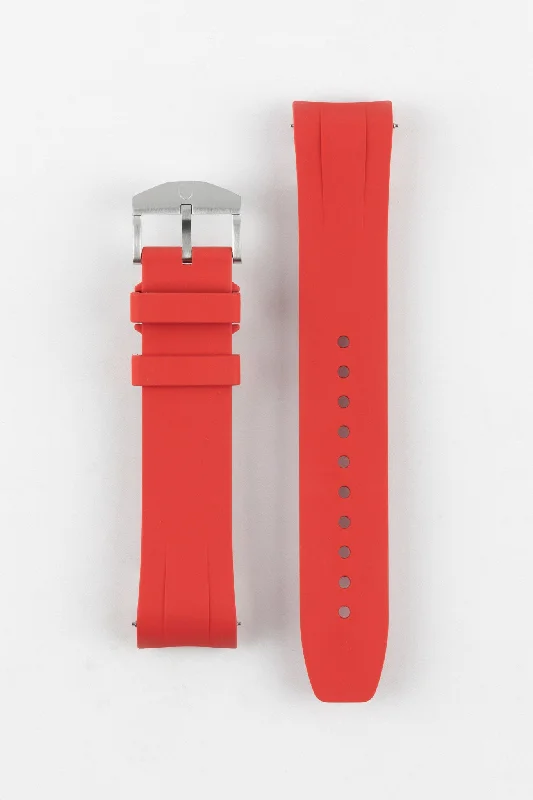 VANGUARD Integrated Rubber Watch Strap for Omega Speedmaster/ Moonswatch in Red