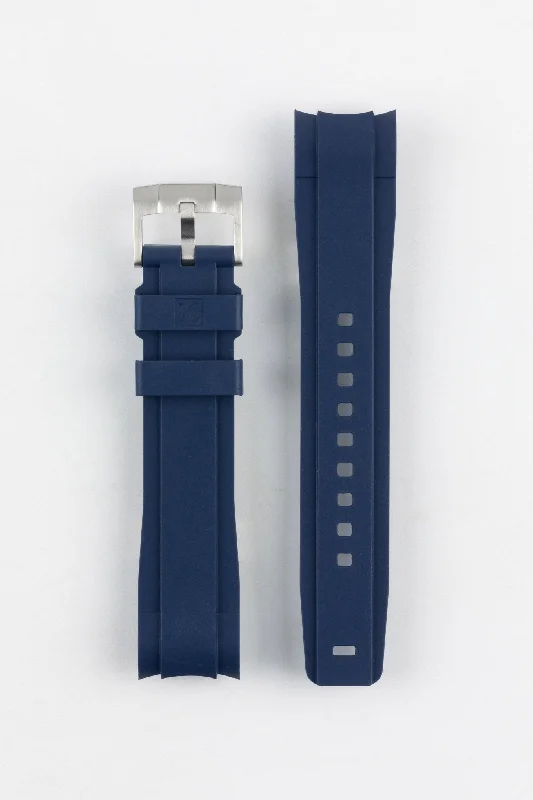 ZEALANDE ZBC06 Rubber Watch Strap for Omega Seamaster Aqua Terra in BLUE